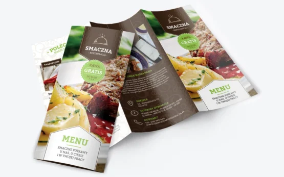 ulotka z menu dla restauracji