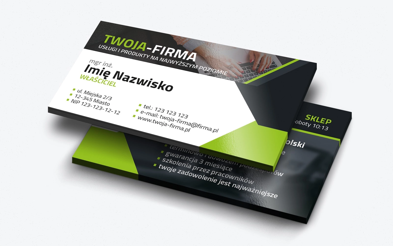projekt wizytówki formowej