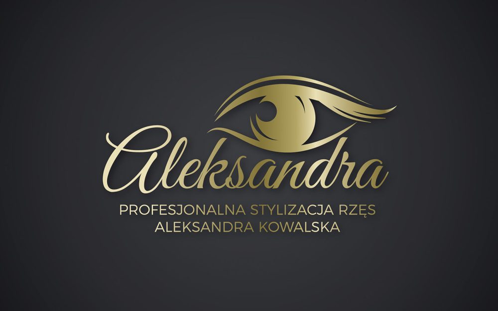 projekt logo makijaż złote logo