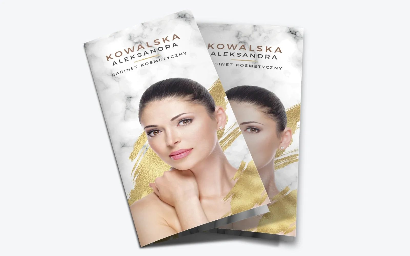 projekt ulotka gabinet kosmetologiczny marmur ze złotem