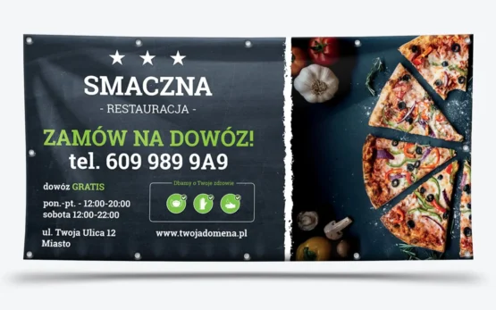 baner reklamowy z pizzą