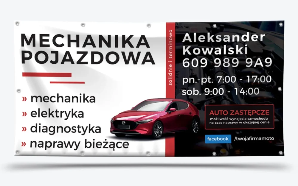 baner reklamowy auto naprawa z ofertą