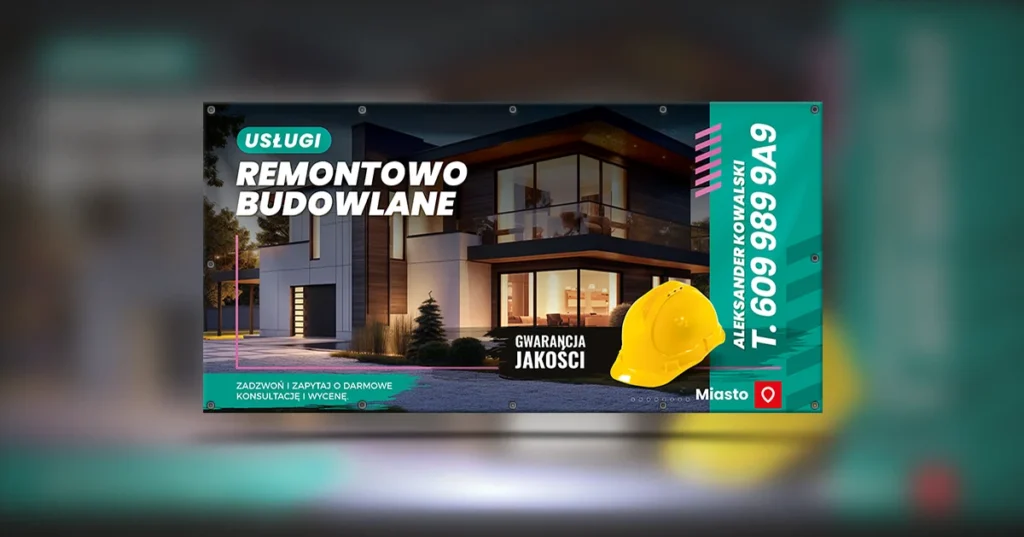 baner-budowalny-turkus-1024x537 Banery reklamowe dla firm budowlanych: Co powinny zawierać? Przykłady, wskazówki