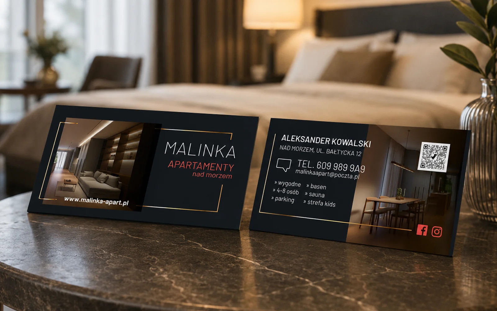 wizytówka dla apartamentów