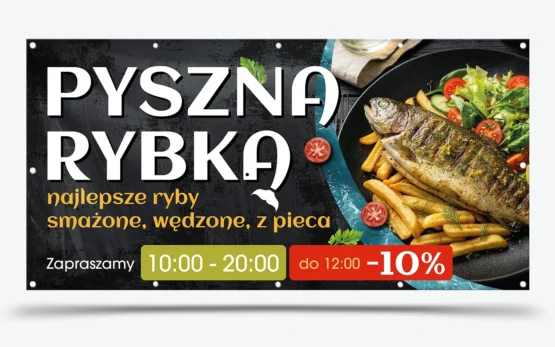 baner smażona ryba danie
