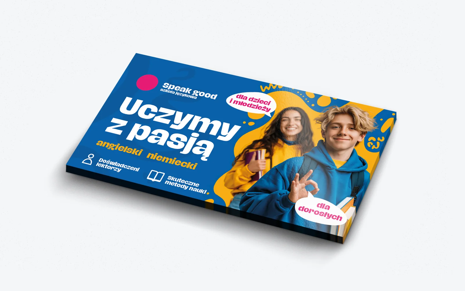 wizytówka dla szkoły językowej