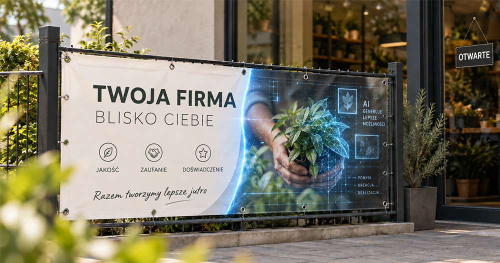grafika baner generowana z AI do druku