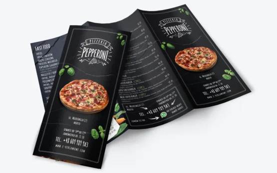 ulotka menu pizzeria
