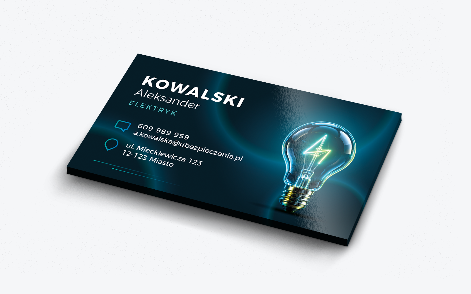 wizytówka dla elektryka
