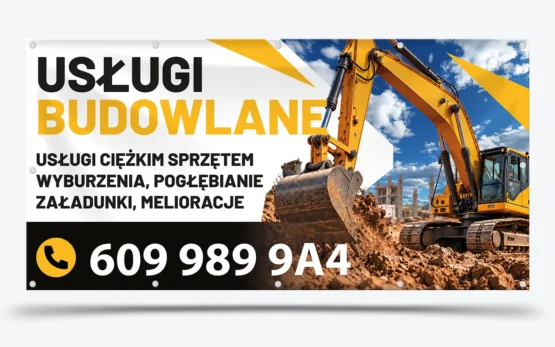 baner usługi budowlane koparka drukarnia