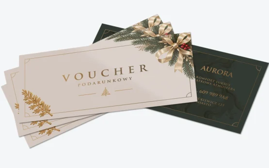 voucher świąteczny zielony wydruk